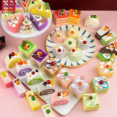Fake Fruit Egg Roll Cake Model for Bakery Dessert Display & Scene Decoration