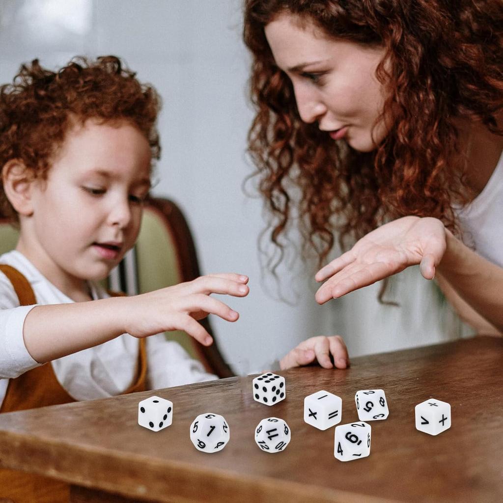 Teaching Dice Set, Games for Kids 8-12, Include, Number Dice and Dot Dice for Math Teaching Classroom Supplies 24Pcs