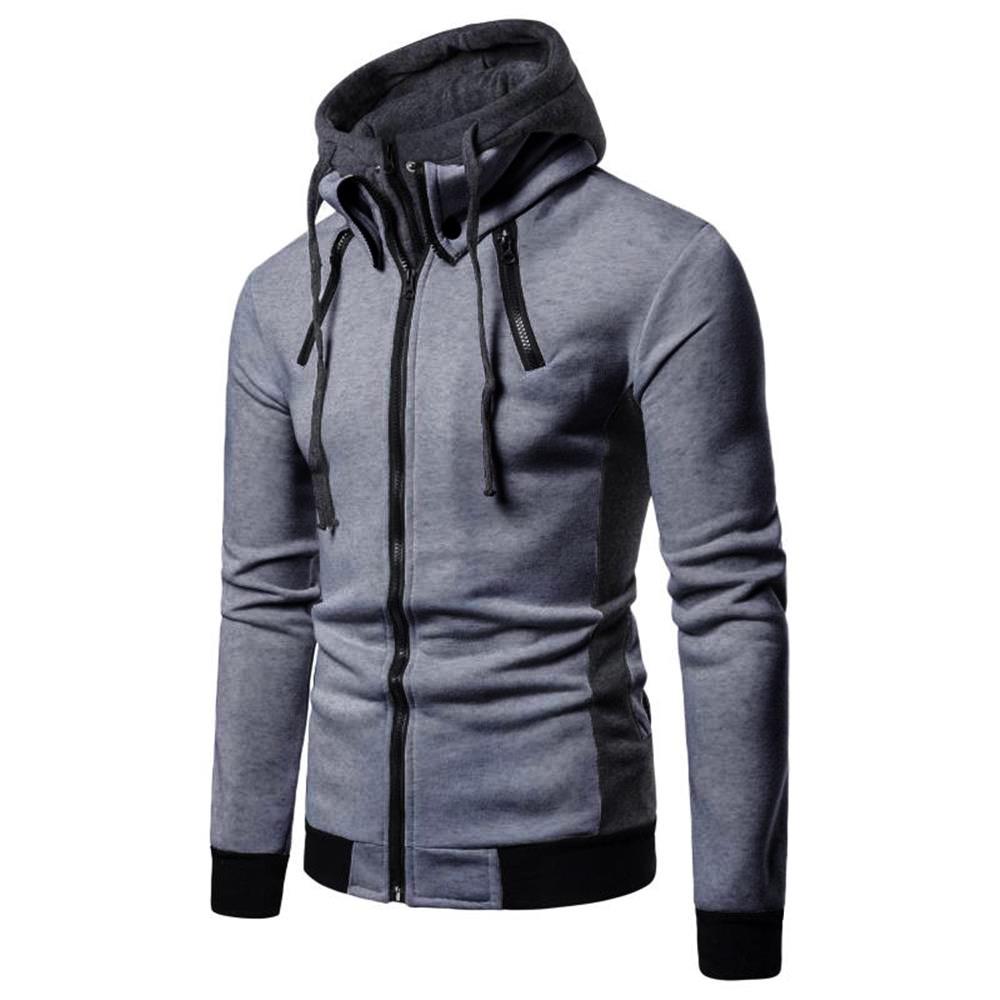 men's sport long sleeve full zip fleece moletom com capuz