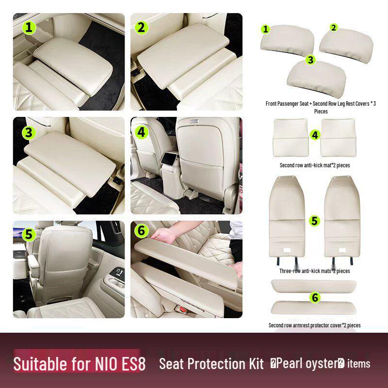 NIO ES8 Front Passenger Kick Protection Mat - Zero Gravity Rear Seat Leg Rest Cover for 26 Models