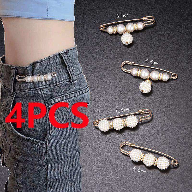 4ks Faux Pearl Brože Set Elegance Móda Ženy Zirkon Lapel Pin Svetr Šaty Brož Pins Diy Doplňky Dárky