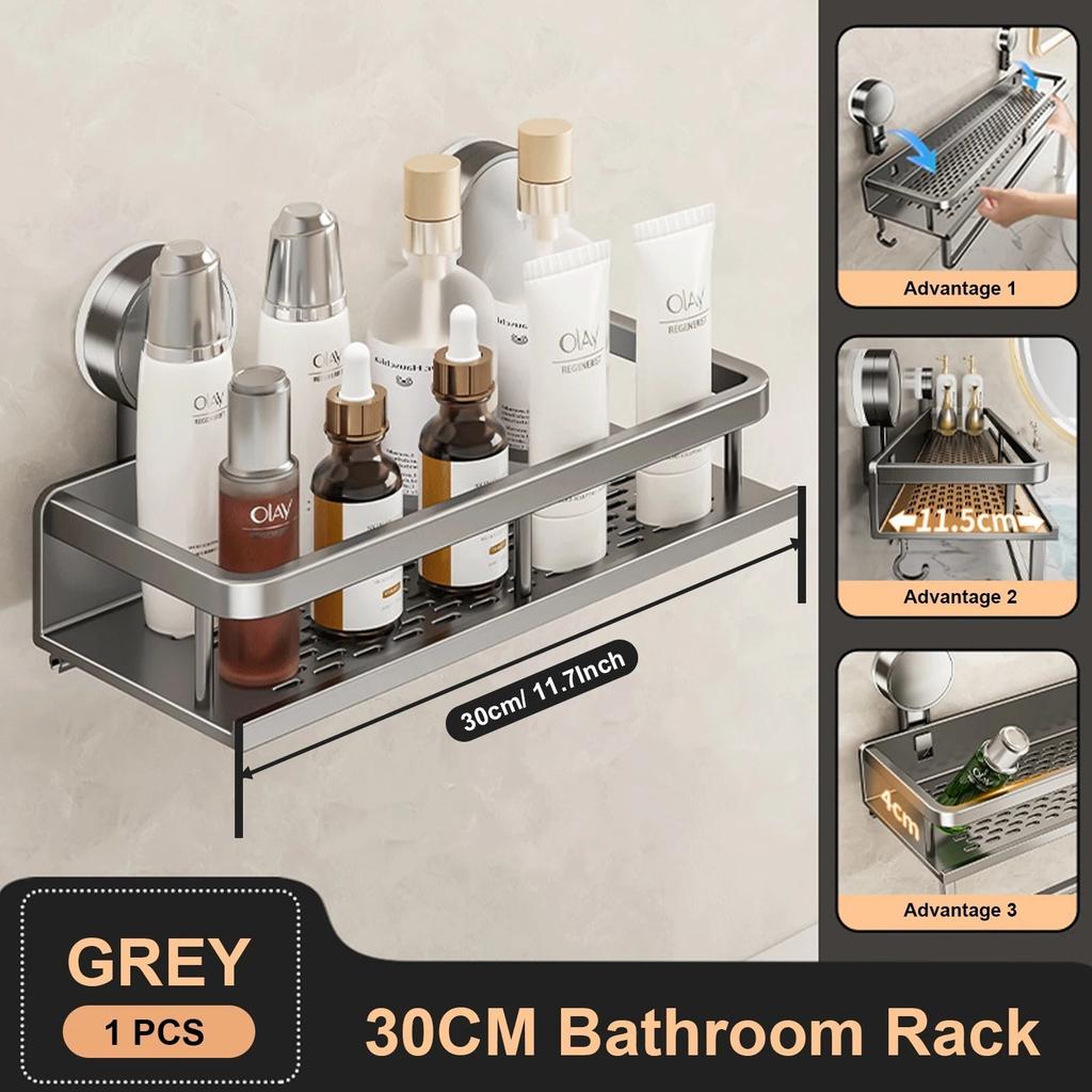 Saugnapf Badezimmerregal Duschregal Toilettenplatz Aluminium Wandmontage Shampoo-Regal Badezimmer-Organizer Bohrloses Wandregal