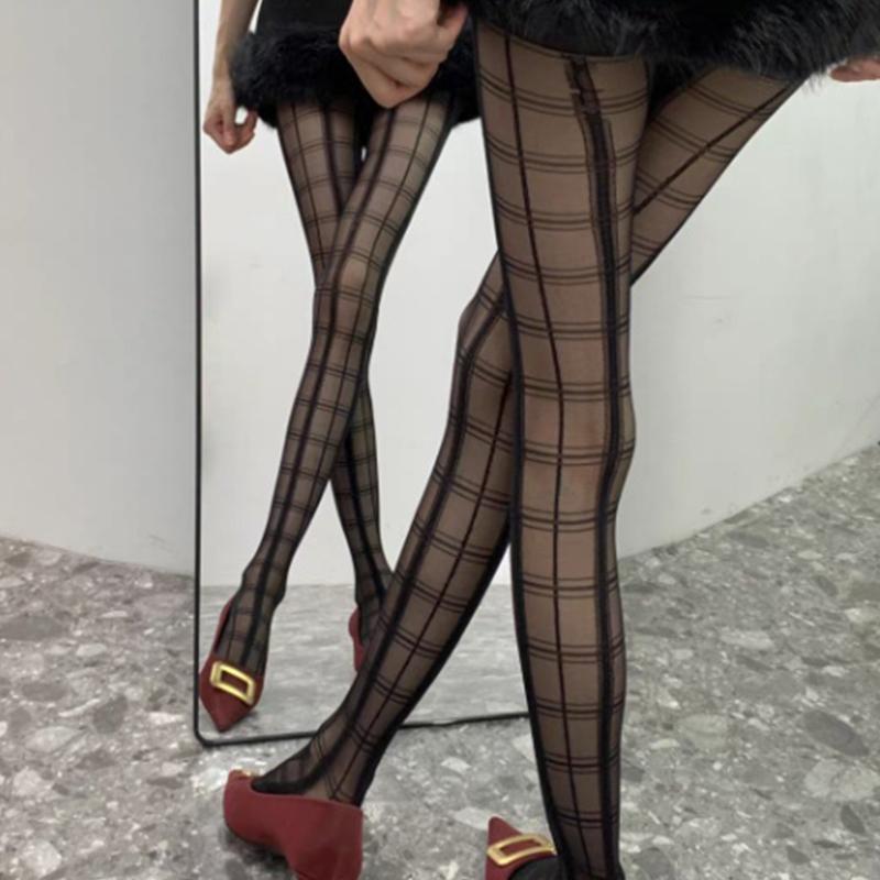 

Sexy Thick Line Diamond Pattern Fishnet Stockings Women Run Resistant Slim Leg Sheer Tights Spring Summer Hot Girl Mesh Hosiery One Size чёрный