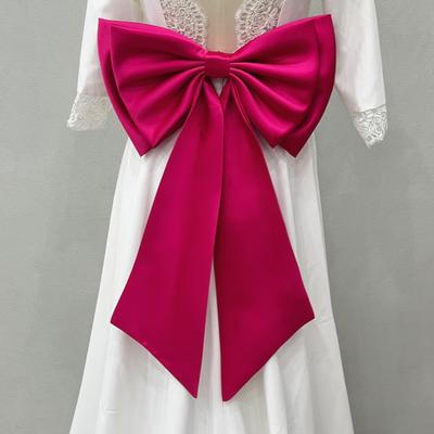 Elegant Satin Wedding Dress Bowknot Lightweight Detachable Bow Waist Decoration for Stage Performance and Cosplay