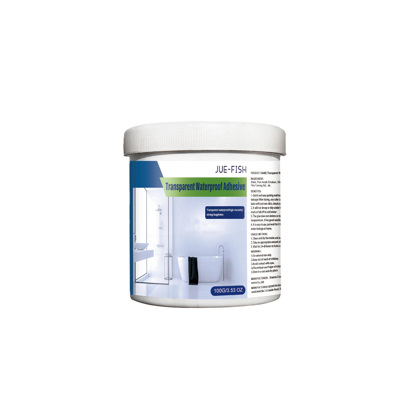 

Transparent Waterproof Coating Glue Leak Repair Sealant for Bathroom Balcony Roof Tiles Fast Drying Flexible Clear Paint 100g