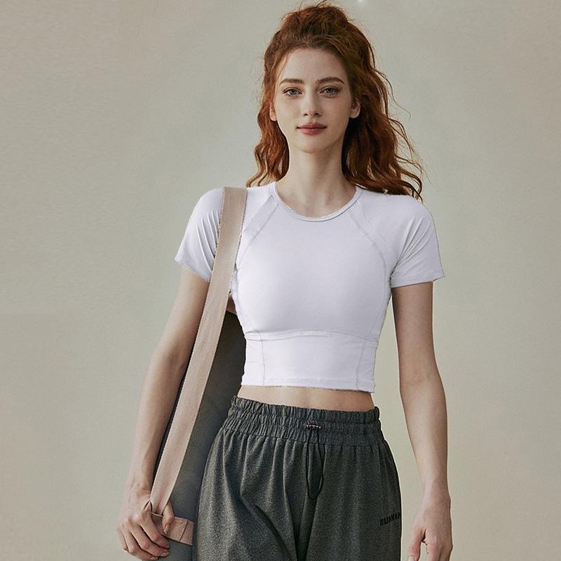 

Женский высококачественный летний топ с коротким рукавом для фитнеса, йоги и пилатеса XL