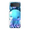 Phone Cover For Samsung Galaxy Z Flip 6 5 4 Case Transparent For Samsung Z Flip 3 Hard PC Foldable Shell Pink Jellyfish Oceanic