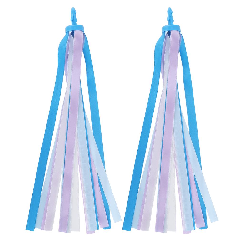 2pcs Ribbon Streamers Decorative Colorful Cloth Tassels for Boys Girls Scooter Bicycle Handlebar3