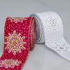 DIY Romantisches und gemütliches Weihnachten Bedrucktes silbernes Schneeflocken-Imitationshanfband Weihnachtsgeschenktüten-Dekorationen Hintergrundwandbehang Oberes Band