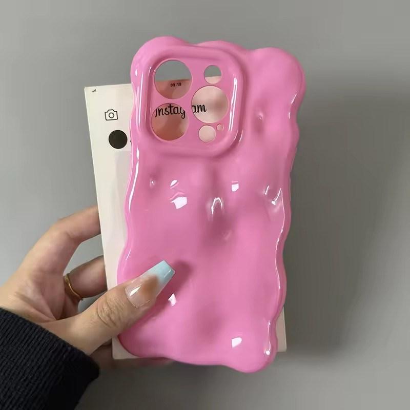 

Глянцевый 3D-чехол с узором метеорита конфетного цвета для iPhone 16 Pro Max 17 Air 15 Plus 13 14 12 11, противоударная задняя крышка iPhone 11 розовый