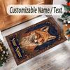 Fox Theme Crystal Velvet Floor Rug Personalized Custom Name Text Warm Carpet Home Decoration