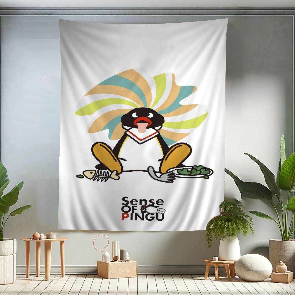 Cartoon Niedlich PPingu Pinguin Bunte Wandteppich Wandbehang Böhmische Wandteppiche Mandala Wandbehang Tücher