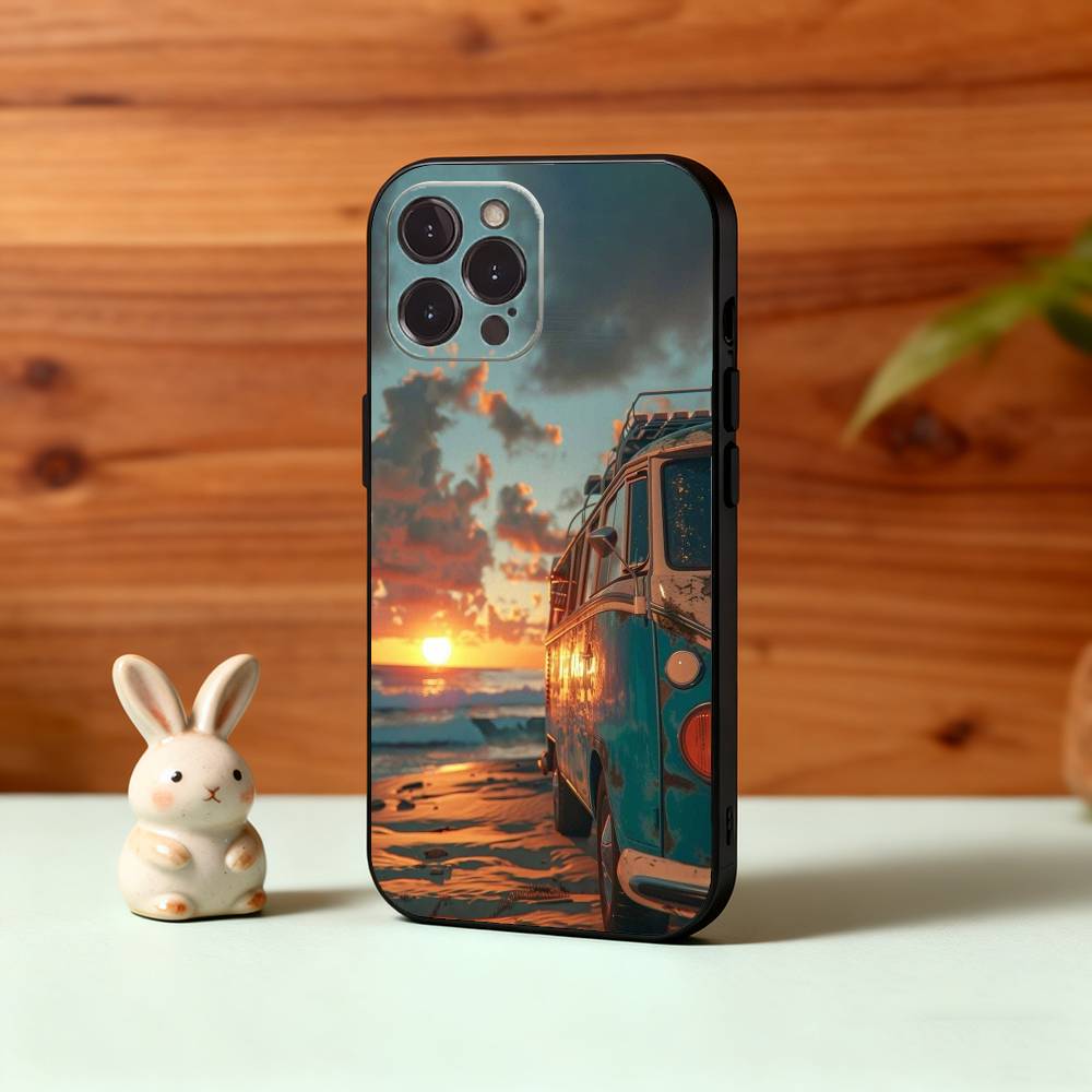 C-Combi V-Van Surfs Phone Case For iPhone17 16 15 14 13 12 11 Pro Max Plus,5G Soft Black Case