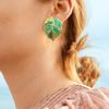 Trending Hollow Leaf Stud Earring Fashion Party Exaggerate Minimalist Earrings Jewelry For Woman Gifts New