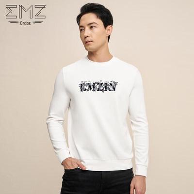 EMZ Men's Warm Long-Sleeve Round-Neck Sweatshirt