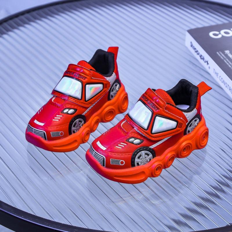 Children's LED Light-Up Sports Shoes Sneakers for Toddlers & Young Kids, Cartoon Athletic Footwear for Boys & Girls