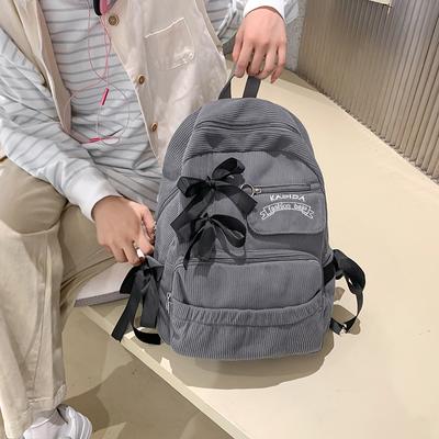 Rucksack für Schülerinnen und Schüler aus Cord mit großer Kapazität