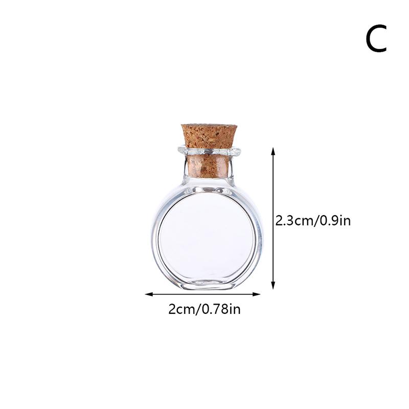 1:12 Dollhouse Mini Wish Bottle Glass Storage Bottle W/Cork Candy Jar Home Decor