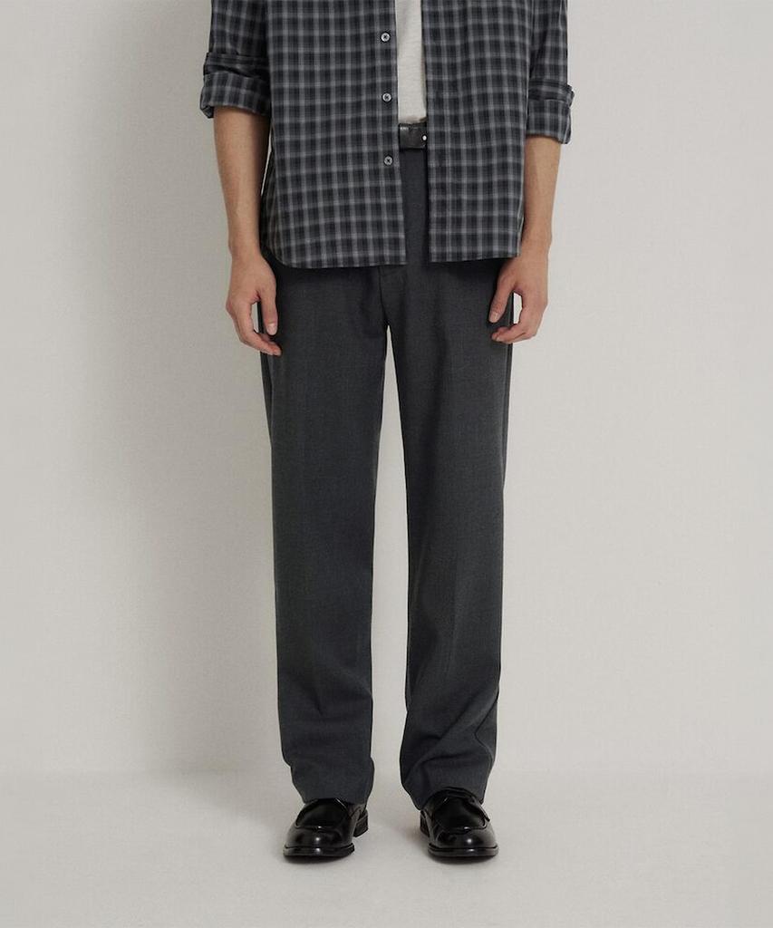 Binpolmen Wool Blend Semi-Wide Slacks Ash