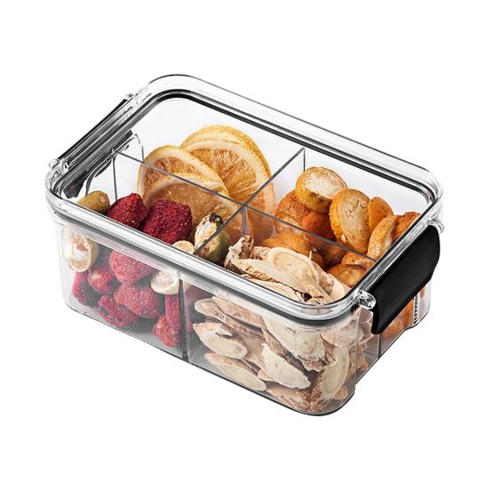 Airtight Food Storage Box Sealed Transparent Multi-Compartment Container Stackable Food Canister for Kitchen Pantry Loose Tea Leaves Spices