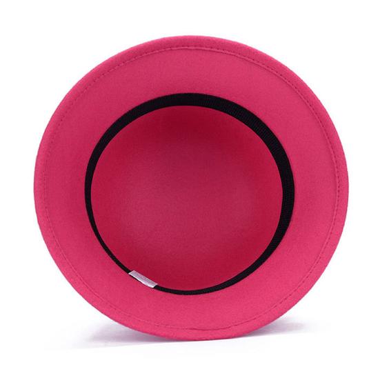 Women Cap Solid Color Bowler Cap Faux Wool Wide Brim Cloche Hat for Tea Party Church Wedding