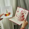 Biglietto Torta di Compleanno Pop-Up 3D - Scultura di Carta Piegata Creativa Regalo per Fidanzato o Fidanzata