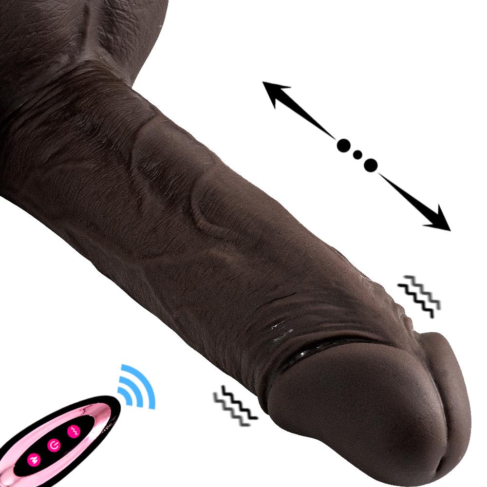 Černá římská teleskopická houpačka 3 cm Inteligentní vyhřívání Bezdrátové dálkové ovládání Elektrické dildo Sexuální hračky pro dospělé Produkty Vibrátor Masturbátor