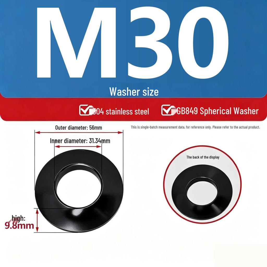 304 Stainless Steel Conical, Spherical, and Concave Convex Washers (M6, M8, M10, M12)