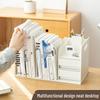 L-Shaped Desktop Bookshelf with Drawer and Bookend