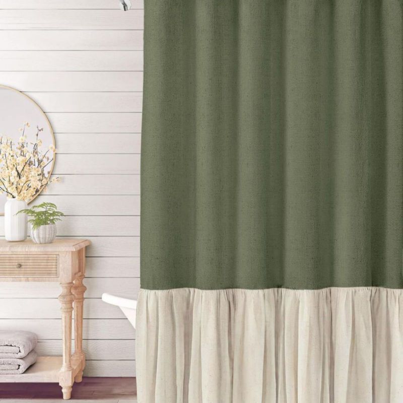Leinen Verdunklungsvorhänge Duschvorhang mit Haken