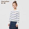 PawinPaw Girls' 2025 Winter Cartoon Bear Loose Fit Crew Neck Sweater