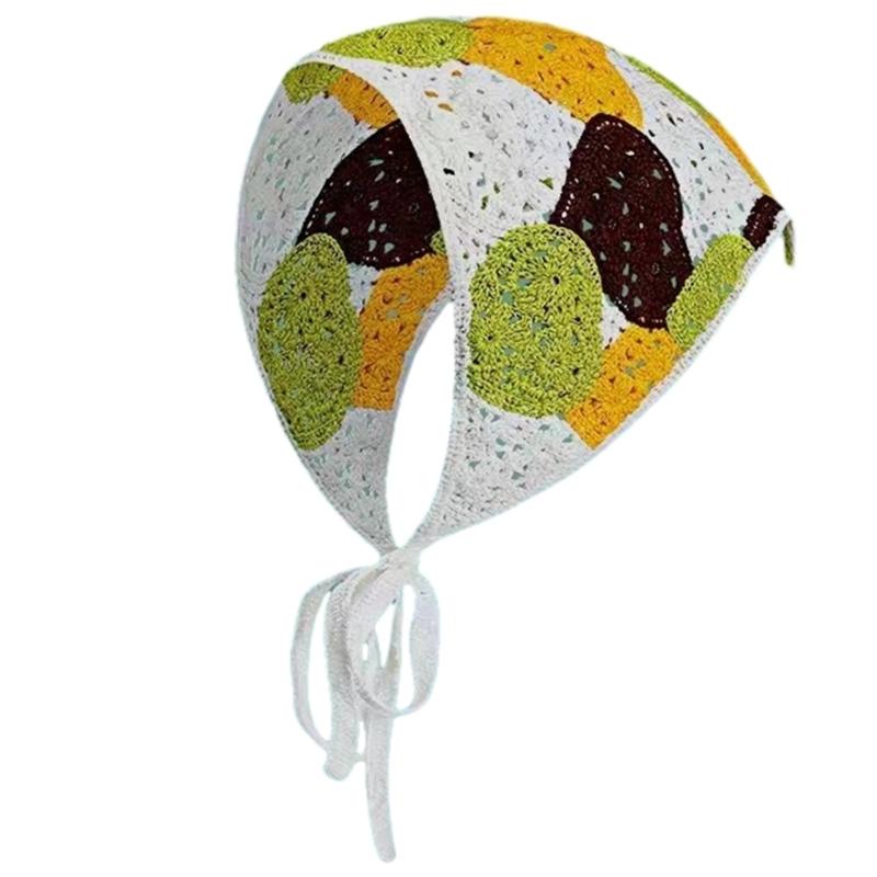 Women Floral Hairband Wrap Bohemia Triangle Headwraps Elaborate Head Scarf Turban Bandanas Hairband for Vacation