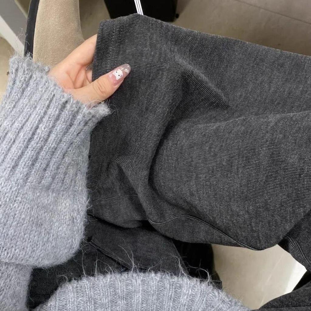 Dark Grey Unisex Lazy Style Drapey Winter Pants