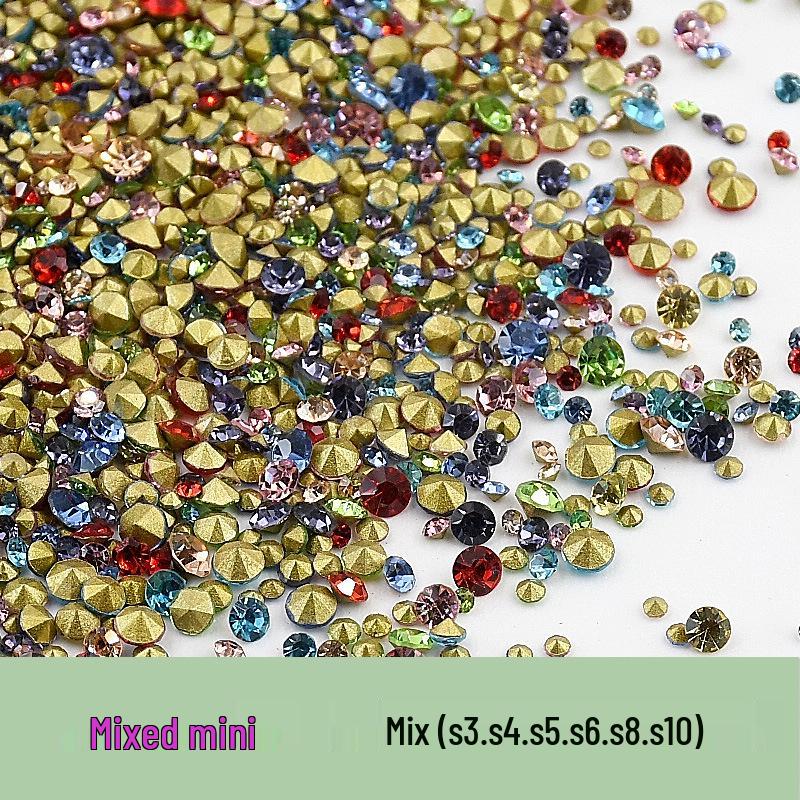 Mini Strasuri Cehoslovace Imitate Multicolore cu Spatele Ascuțit pentru Decorațiuni DIY Nail Art