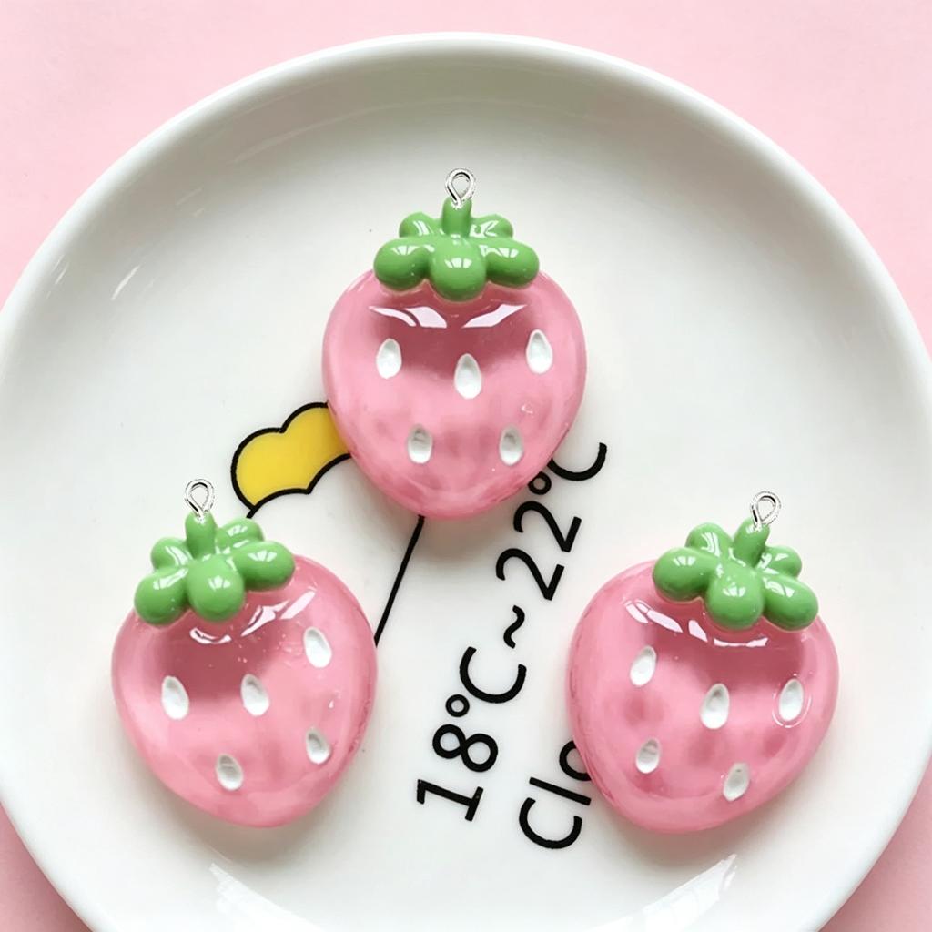 10Pcs/Pack Transparent Fruit Flatback Charms Lemon Peach For Earring Hairpin Accessories