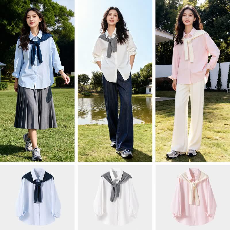 Baleno Women's Pure Cotton Shawl Shirt