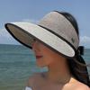 Summer Straw Hat Women Wide Brim Sunshade Cap With Breathable Foldable Beach Hat