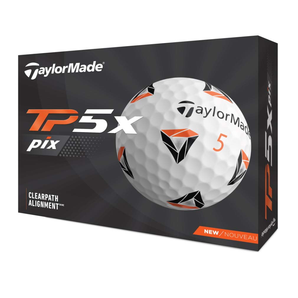 TAYLOR MADE TP5x Pix 5-Piece Golf Balls, 2021 Model, White, N0803301