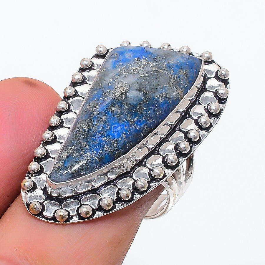 

Лазурит Драгоценный камень 925 Стерлинговое серебро Ювелирное кольцо Размер 8.5