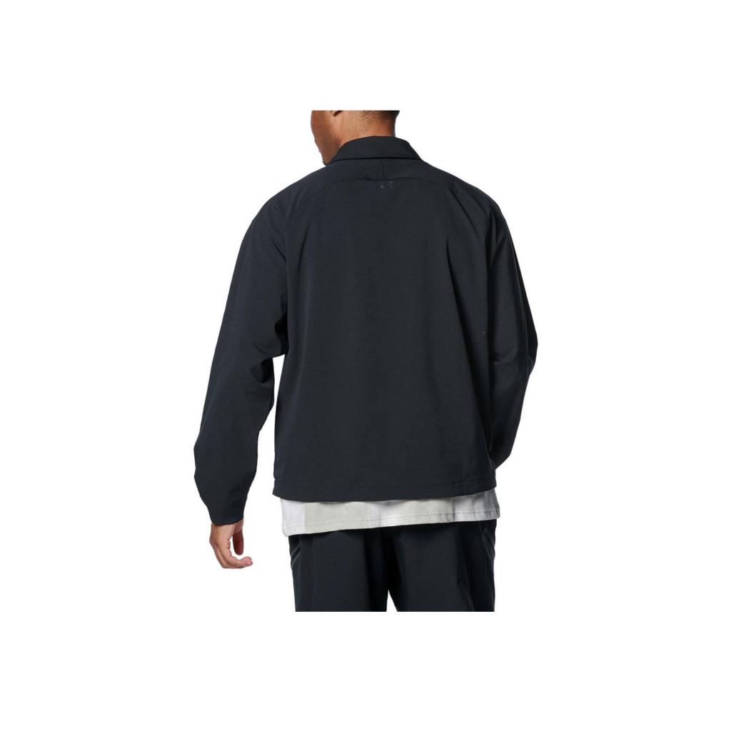 Under Armour Solid Color Zip-Up Collar Long Sleeve Jacket Men Outerwear Black 1383029-001