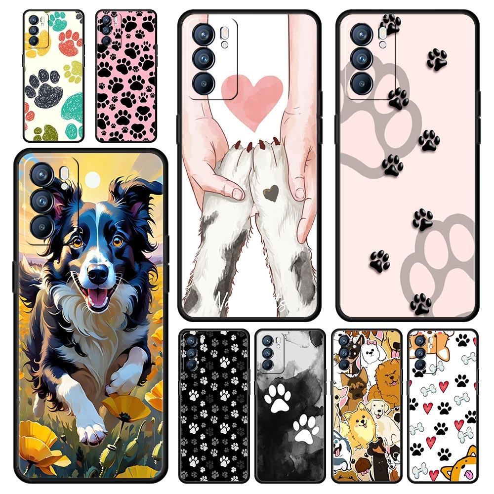 Dog Paw Phone Case For Oppo Reno13 Reno12 Reno11 F Reno10 Pro A54 5G Find X5 A53 A52 A9 A17 A57 A78 4G A79 A80 A98 Cover