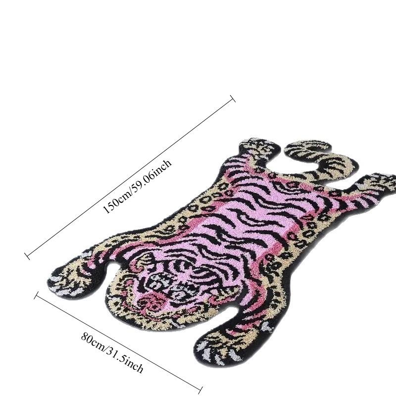 1pcs Irregular Tiger-shaped Rugs Household Animal Rugs Household Bedroom Sofa Floor Mats Non-slip Indoor Carpets