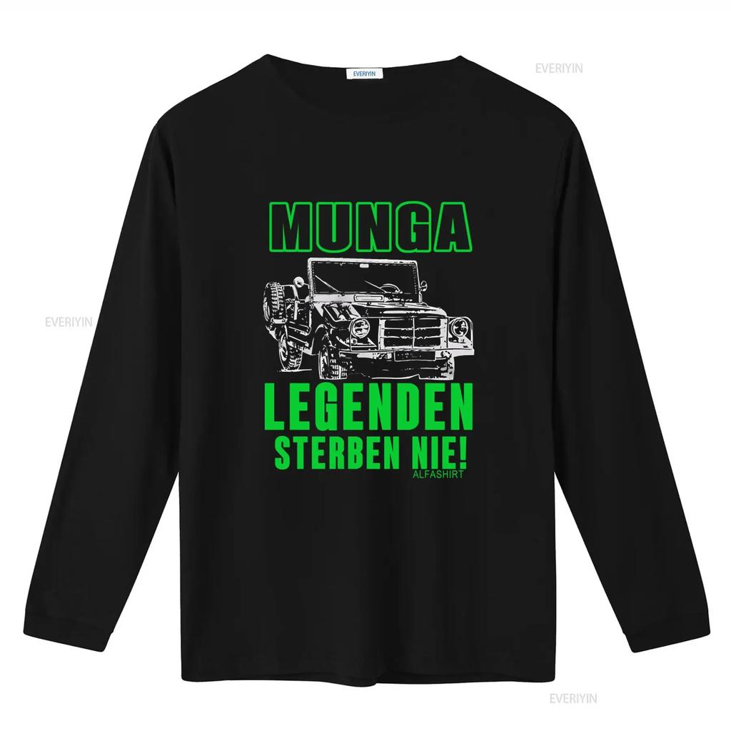Munga Legends Never Die SUV Bundeswehr 4x4 6x6 8x8 T Shirt Alfas vintage Washed graphic Stretched Casual homme Versatile Unisex