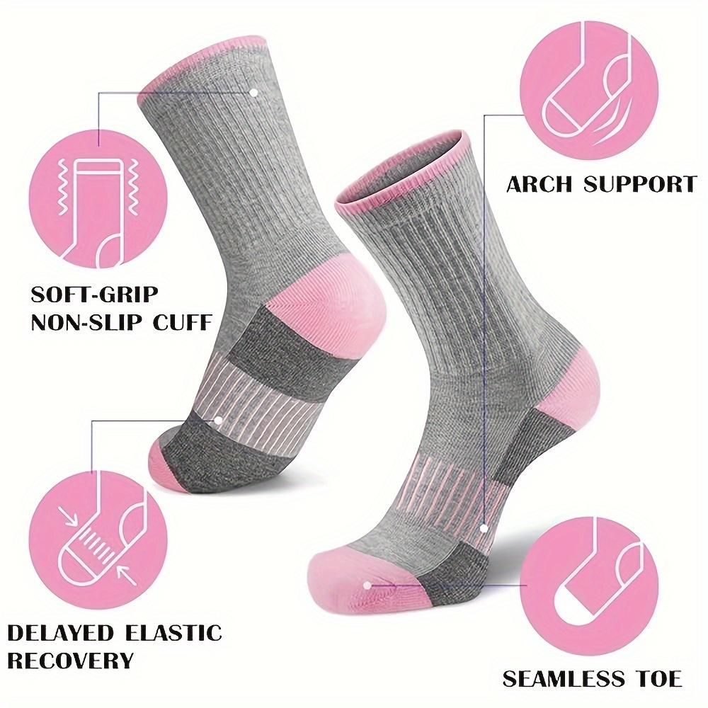 5 Pairs Women's Elegant Solid Color Mid-Calf Sports Socks - Breathable Moisture-Wicking Casual Athletic Socks for Spring & Autumn, Cute Socks