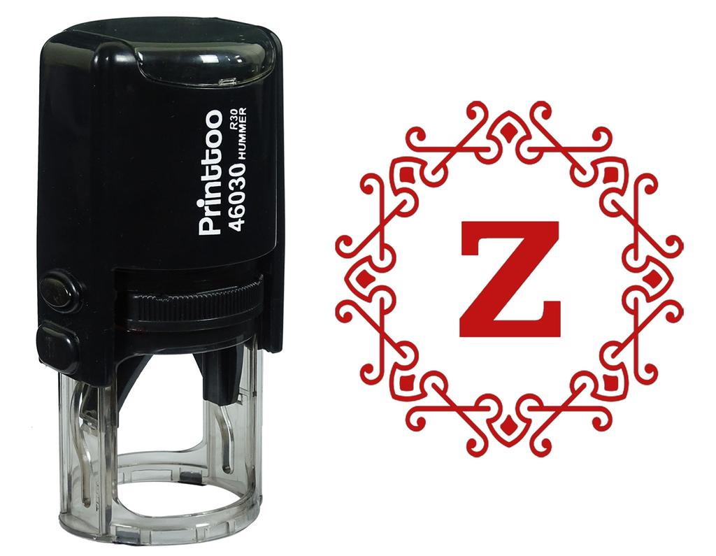 Printtoo Alphabet Z Monogram Octagon Celtic Swirl Frame Self Inking Rubber Stamp Office