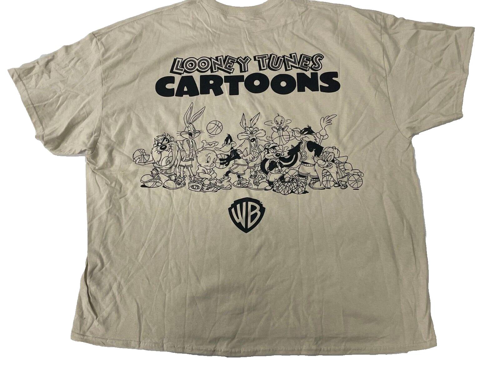 CVLA x Looney Tunes Cartoons Mens Double Sided Tan Shirt New 3XL, 4XL, 5XL 2XL
