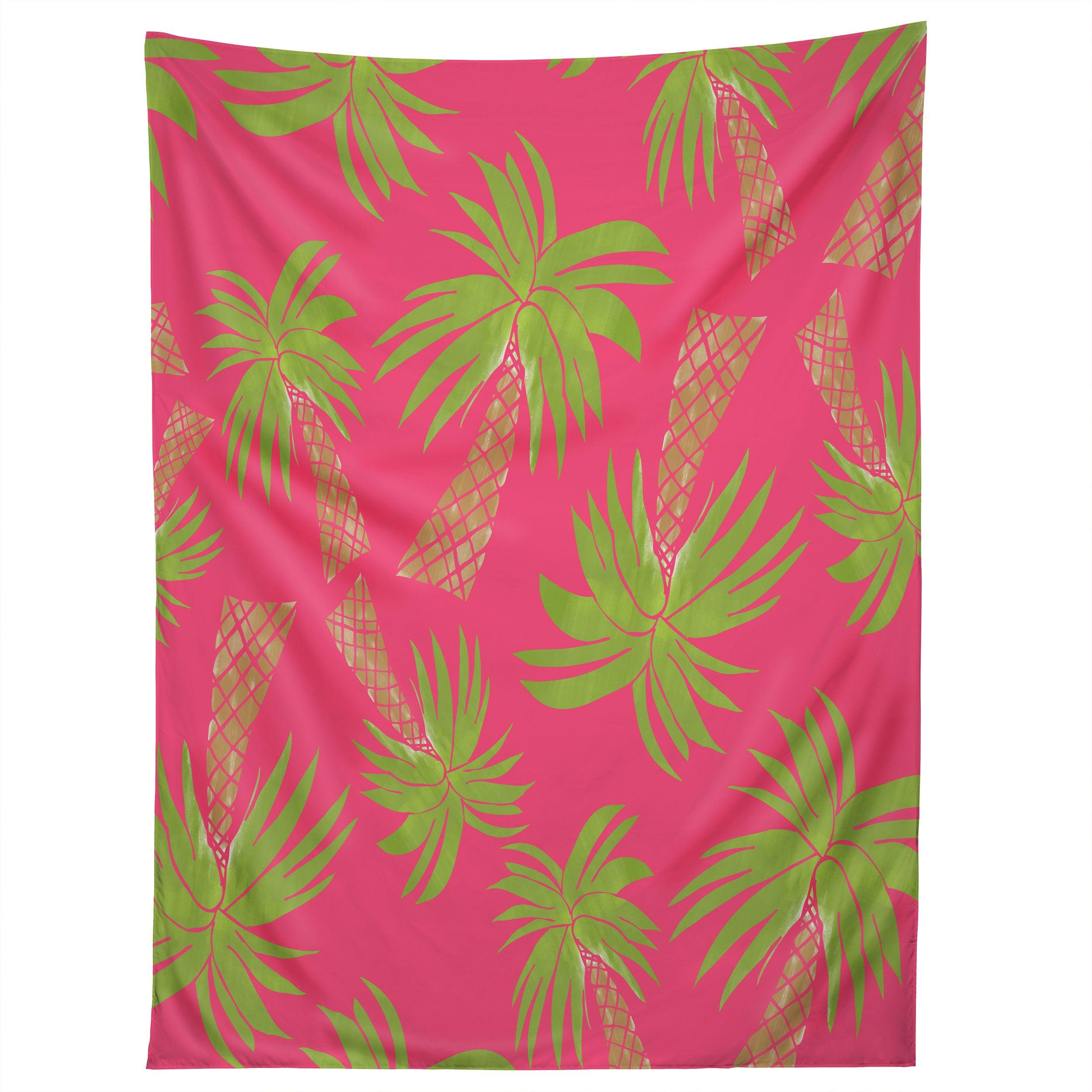 SUMMER PALM TREES PINK tapestry 75x100 чёрный