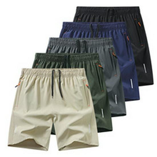 Men's Plus Size Quick-Dry Ice Silk Sports Shorts - Summer Casual Five-Point Running Shorts
