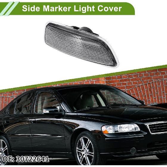 

No.30722641 Side Marker Light Cover for VOLVO S60 2001-2009 Waterproof White Blinker Corner Parking Light Turn Signal Light Lens Plastic 1 Pcs