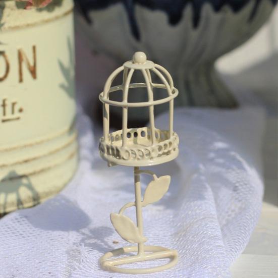 Yousheng Miniature Birdcage Ornaments, Decorative Mini Birdcage Figurine, Cute Garden Succulents Pot Decor Tea Banquet